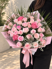 41'Lİ KARIŞIK PEMBE GÜL BUKETİ